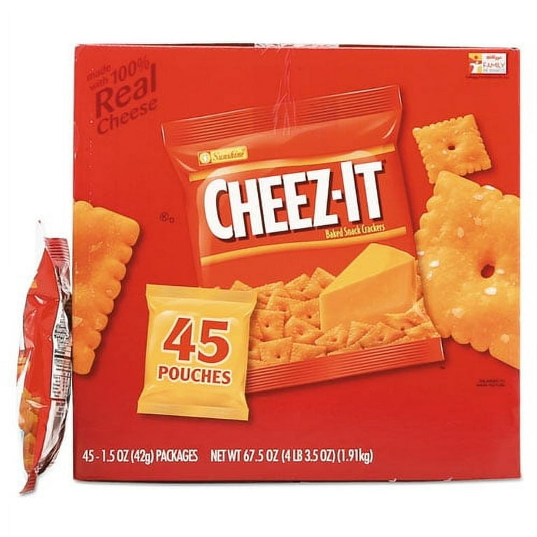 Cheez-it Crackers, Original, 1.5 oz Pack, 45 Packs/Carton Cheez-it Crackers, Original, 1.5 oz Pack, 45 Packs/Carton