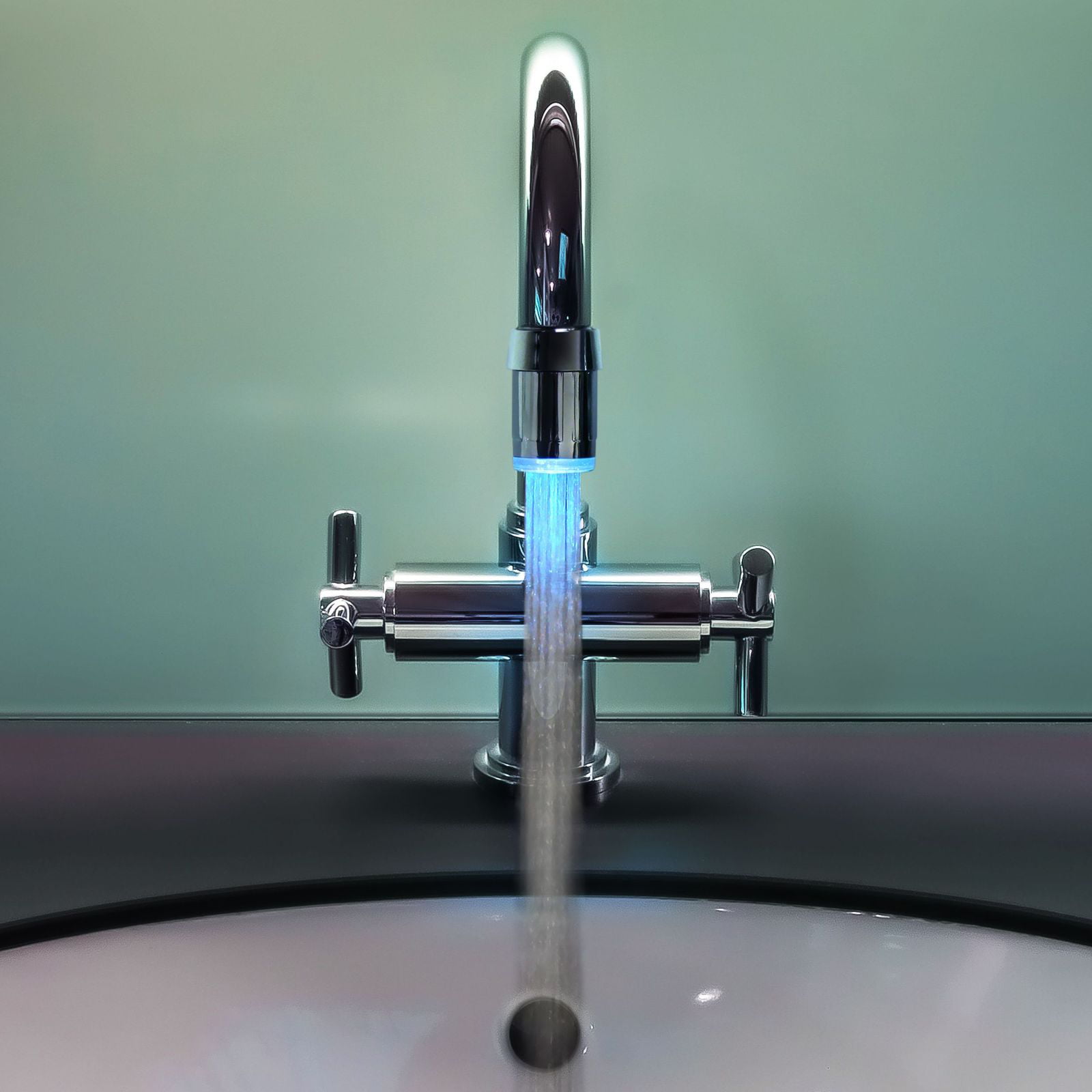 Changing Temperature Sensor LED Light Glow Water Faucet Stream Tap us@ 