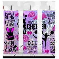 20oz Stainless Steel Tumbler with Cheerleader OCD desing