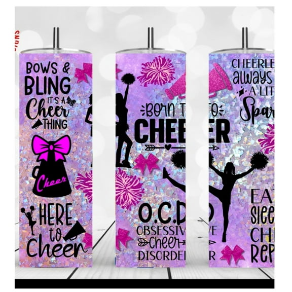 20oz Stainless Steel Tumbler with Cheerleader OCD desing
