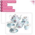 thumbnail image 2 of Set de té Brew To A Tea Floral, 13 piezas, porcelana, color azul adulto, 2 of 9