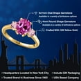thumbnail image 2 of Gem Stone King 10K Yellow Gold Pink Created Sapphire and Pink Lab Grown Diamond Engagement Ring for Women | 1.50 Cttw | Oval 9X7MM | Gemstone September Birthstone | Size 5, 2 of 6