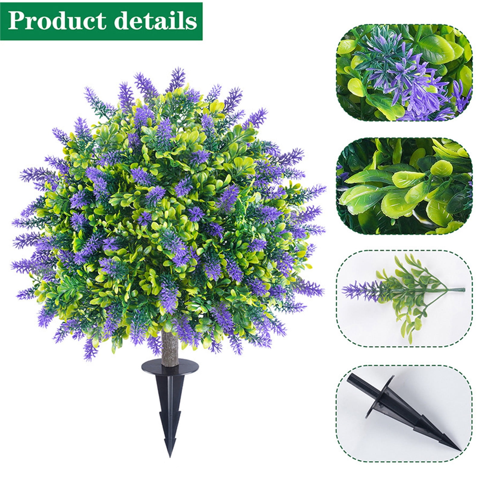 Artificial Ground Cover Flowers – 24In Weather-Resistant Fake Plants for Outdoor Garden, Patio & Indoor Spring Decor,Purple