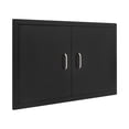 thumbnail image 4 of 30x21 Inch Double Outdoor Kitchen Cabinet Door Black Carbon Steel with Magnetic Seal for BBQ Island, 4 of 6