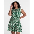 thumbnail image 2 of Time and Tru Women's Plus Size Smocked Sleeveless Mini Dress, Sizes 1X-4X, 2 of 6