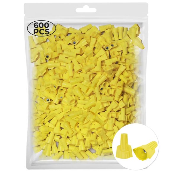 Conectores de cable SUTETLW 600PCS con alas amarillas 18-10 AWG