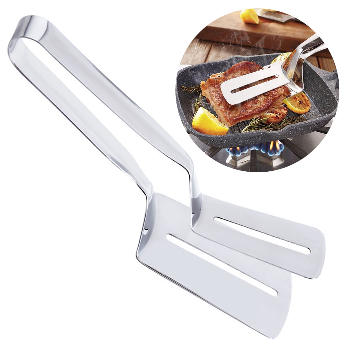 Plastic Stainless Food Tongs Salad bread Clamps Steak Clamps Pliers Kitchen Tool 