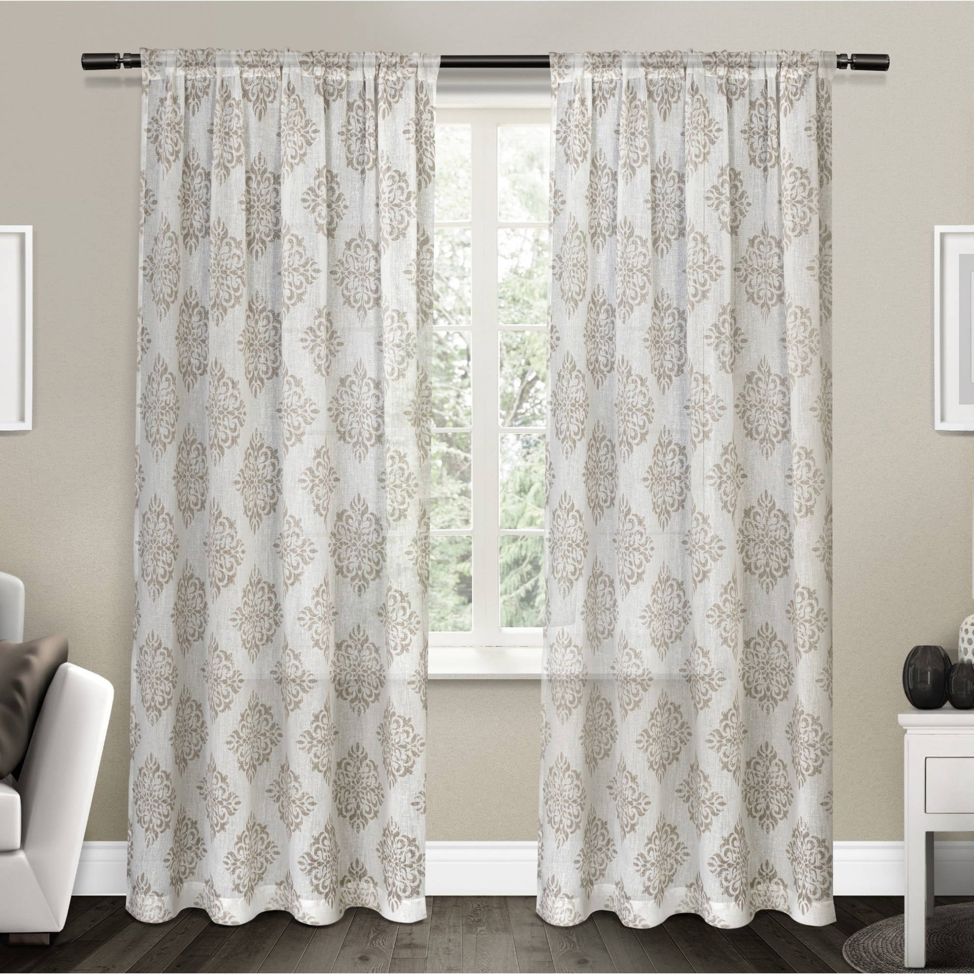 Exclusive Home Curtains 2 Pack Nagano Medallion Belgian Linen Rod Exclusive Home Curtains 2 Pack Nagano Medallion Belgian Linen Rod Pocket Curtain Panels Com