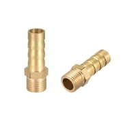 Brass Barb Hose Fitting Connector Adapter 8mm Barbed x1/8" G Male Pipe 2pcs