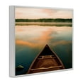 thumbnail image 3 of Canoe on Lake Warm Sunrise White Framed Giclee Art, 20 x 16, Made In USA, 3 of 5