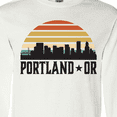 thumbnail image 4 of Inktastic Portland Oregon Skyline Retro Sunset Long Sleeve T-Shirt, 4 of 5