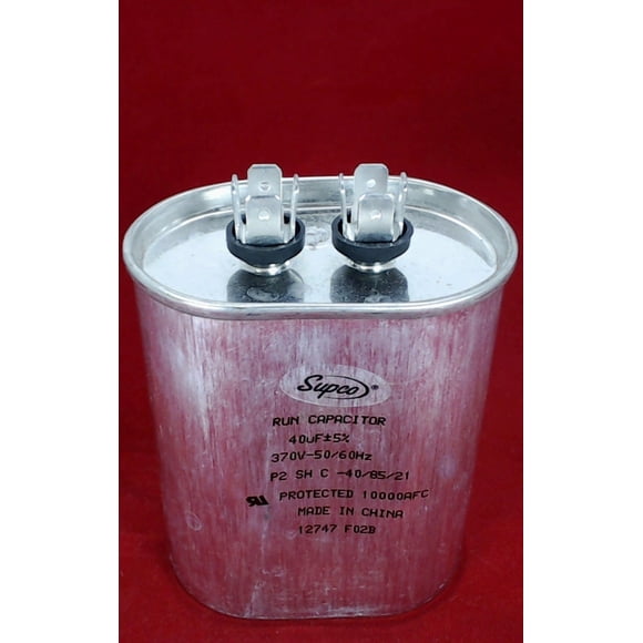 Run Capacitor, Oval, 40 Mfd., 370 Volt, CR40X370