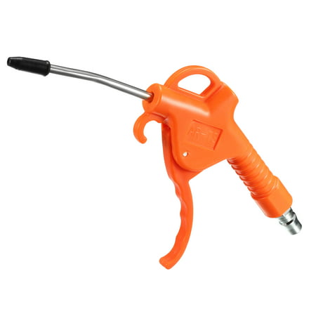 Air Blow Gun 3.9-Inch Long Angled Nozzle 1/4PT Removable Rubber Tip