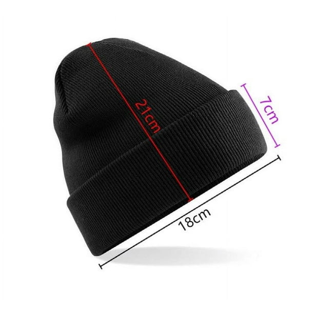 Fleece Lined Beanie Warm Winter Cap Unisex Knit Cuffed Skullies I&W Hatgear Classic Cuffless Beanie, Solid White Winter Knit  main image 3