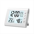 thumbnail image 3 of Reloj Electrónico con Pantalla LED con Día y Fecha Pantalla Digital Estéreo Reloj Despertador con Repetición Reloj de Escritorio con Temperatura Interior,A, 3 of 5