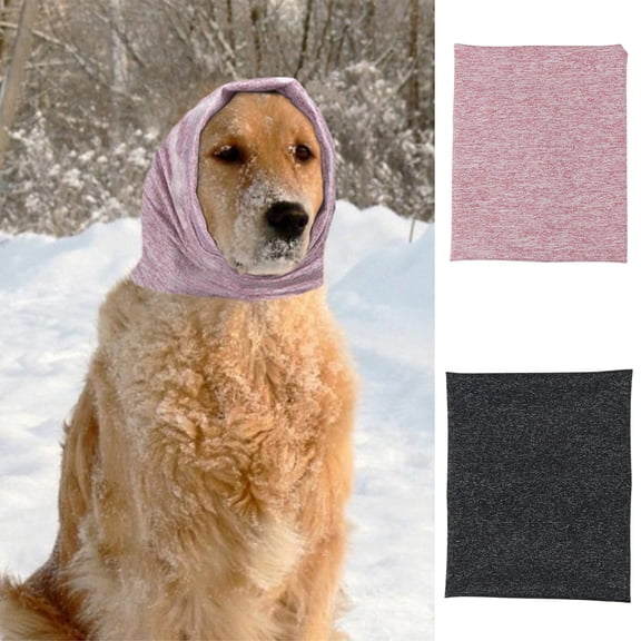 SPRING PARK Calming Dog Ears Cover for Noise Reduce, Pet Hood Earmuffs for Anxiety Relief, Puppy Neck Ear Warmer for Small Medium Large Dog Cat, Stretchy Head Sleeve Snood Winter
