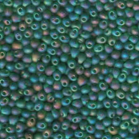 Green Rainbow Ab Matte Miyuki 3.4mm Fringe, Loose Seed Beads, Glass Drops 25 Gram