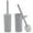 Grey, variant on Bath Bliss Acrylic Square Toilet Brush and Holder Set in White