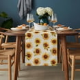 thumbnail image 2 of Beige Sunflowers Fall Table Runner - 90 Inch Long, Kitchen Dining Table Runner Dresser Scarves, Thanksgiving Botanical Floral Farmhouse Decor for Coffee Tables Wedding Party Banquet, 2 of 8