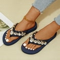thumbnail image 6 of NOKIO Slide Sandals for Women Women Thick Sole Lightweight Thong Sandals Slippers Belt Diamond Chain Beach Thong Slippers Ladies Dressy Summer Casual Flip Flops, 6 of 9