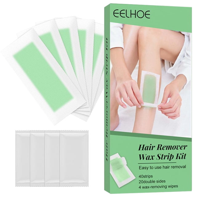 Kit de depilación de doble cara de papel de cera fría de 20 piezas conveniente para la cara del cuerpo de la pierna útil