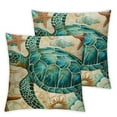 thumbnail image 2 of Nawypu Ocean Theme Decorative Throw Pillow Cover, Turtle Seahorse Throw Pillows Mediterranean Ocean Coastal Beach Outdoor Pillow Cushion Cases for Patio Couch Sofa Bed Decor  2pcs, 2 of 6