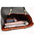 thumbnail image 3 of Black Large Handbag Leather Bucket Bag Shoulder Bag Ladies, 3 of 5