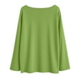 thumbnail image 5 of Miluxas Women's Oversized Baggy Tops Loose Fitting Pullover Casual Blouse T-Shirt Sweater Batwing Sleeve Green M(M), 5 of 7