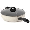thumbnail image 3 of Oster Clairborne 5 Quart Aluminum Nonstick Saute Pan with Lid in Sand, 3 of 6