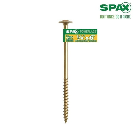 (pack of 28)-1/4 In. X 6 In. Torx Powerlag T-Star Drive Washer Head Yellow Zinc Coated Lag Screw