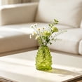 thumbnail image 4 of YAMB Pinecone Shaped Embossed Glass Vase, 5.5" Conical Transparent Decorative Flower Vase, Fall Farmhouse Floral Accessory for Home Mantel Table Office Shelf Decor, Yellow, 4 of 7