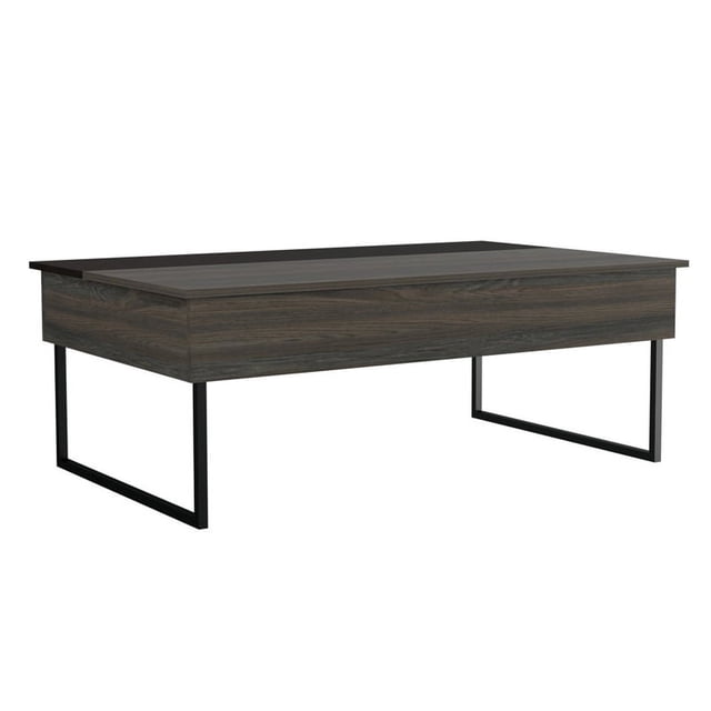TUHOME Kaskade Lift Top Coffee Table with Engineered Wood and Metal Legs, Brown