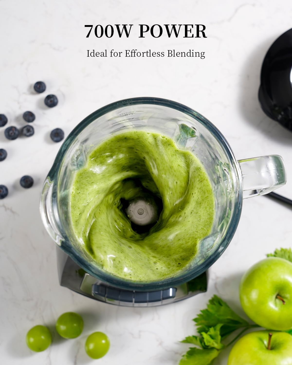 700W Blender for Shakes and Smoothies, Classic Blenders for Kitchen, 52oz Glass Jar, 9 Functions with 5 Speeds for Crushing Ice, Puree, and Frozen Fruit