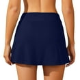 thumbnail image 3 of Women's Swim Skirt Belly Swim Dress Built In Shorts High Waisted Split Swim Pants, 3 of 5