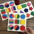 thumbnail image 1 of Educational Puzzle Sets Wooden Geometry Wood Toys For Baby Kids Early Learning, 1 of 6