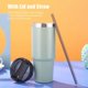 thumbnail image 3 of 30oz Insulated Cup with Lid and Straw Reusable 304 Stainless Steel Water Bottle Iced Coffee Bear Travel Mug for Car Gym Fitness, 3 of 5