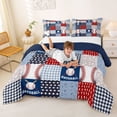 thumbnail image 3 of Feelyou Baseball Sport Full Size Comforter Sets, Blue Red Bedding Sets, 3 Pieces, 3 of 7
