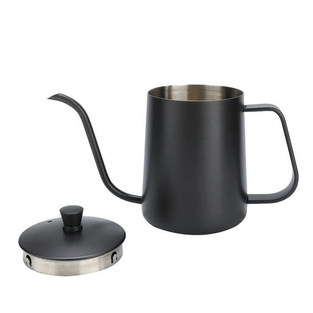 Tetera de acero inoxidable con cuello de cisne para verter Sobre Café, Olla de GOTEO con boquilla Larga y Estrecha, Portátil para acampar, compatible con cocina de inducción