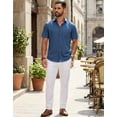 thumbnail image 6 of COOFANDY Men's Summer Casual Short Sleeve Button Down Shirt - Untucked Fit Dress Shirt with Pocket, 6 of 9