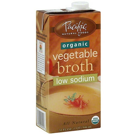 Pacific Natural Foods Organic Low Sodium Vegetable Broth, 32 oz (Pack of