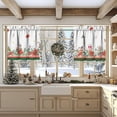 thumbnail image 4 of Christmas Kitchen Curtains and Valances Set of 3,Red Christmas Elk Snowflake Christmas Kitchen Decor, Winter Xmas Curtains and Valances Short Curtain Set for Kitchen Bedroom Holiday Decor 24 Inch, 4 of 6