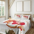 thumbnail image 3 of Ambesonne Cartoon Fitted & Top Sheet Set with Shams, Bunny, Yellow White Red, 3 of 8