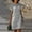 Gray, variant on ITSAME Women's Midi Dress, Cotton Linen Short Sleeve Crew Neck Summer A-Frame Dressy Dresses Pink 2XL