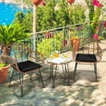thumbnail image 3 of Gymax 3PCS Rattan Patio Conversation Set Bistro Chat Set w/ Black Cushion, 3 of 10