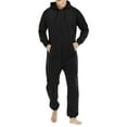 thumbnail image 1 of xiaxaixu Men's Hooded Jumpsuits Tracksuit Solid Color Drawstring Sweatshirts Rompers Full Zip Hoodies Overalls with Pockets, 1 of 9