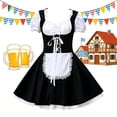 thumbnail image 4 of LEKWK Dirndl Dresses Women Ruffled Puff Short Sleeve Lace Apron Cosplay Fancy Dress German Oktoberfest Costume for Halloween Theme Party, 4 of 5