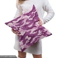 thumbnail image 4 of Ambesonne Fuchsia Fabric by the Yard Upholstery, Exotic Camouflage Pattern, 10 Yards, Pale Pink and Fuchsia, 4 of 4