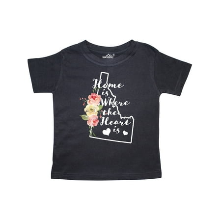 

Inktastic Idaho Home is Where the Heart is with Watercolor Floral Gift Toddler Boy or Toddler Girl T-Shirt