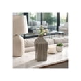 thumbnail image 2 of Lines Square Vase for Living Room Decor - Modern Ceramic Stoneware Flower Vase for Home, Bedroom, Office, or Table Decor - Striped Design Detailing for Mantel and Console - 11", Black & White, 2 of 15