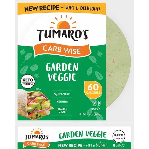 Tumaro's Garden Veggie Carb Wise Wraps, 11.2 oz. 8 ct.